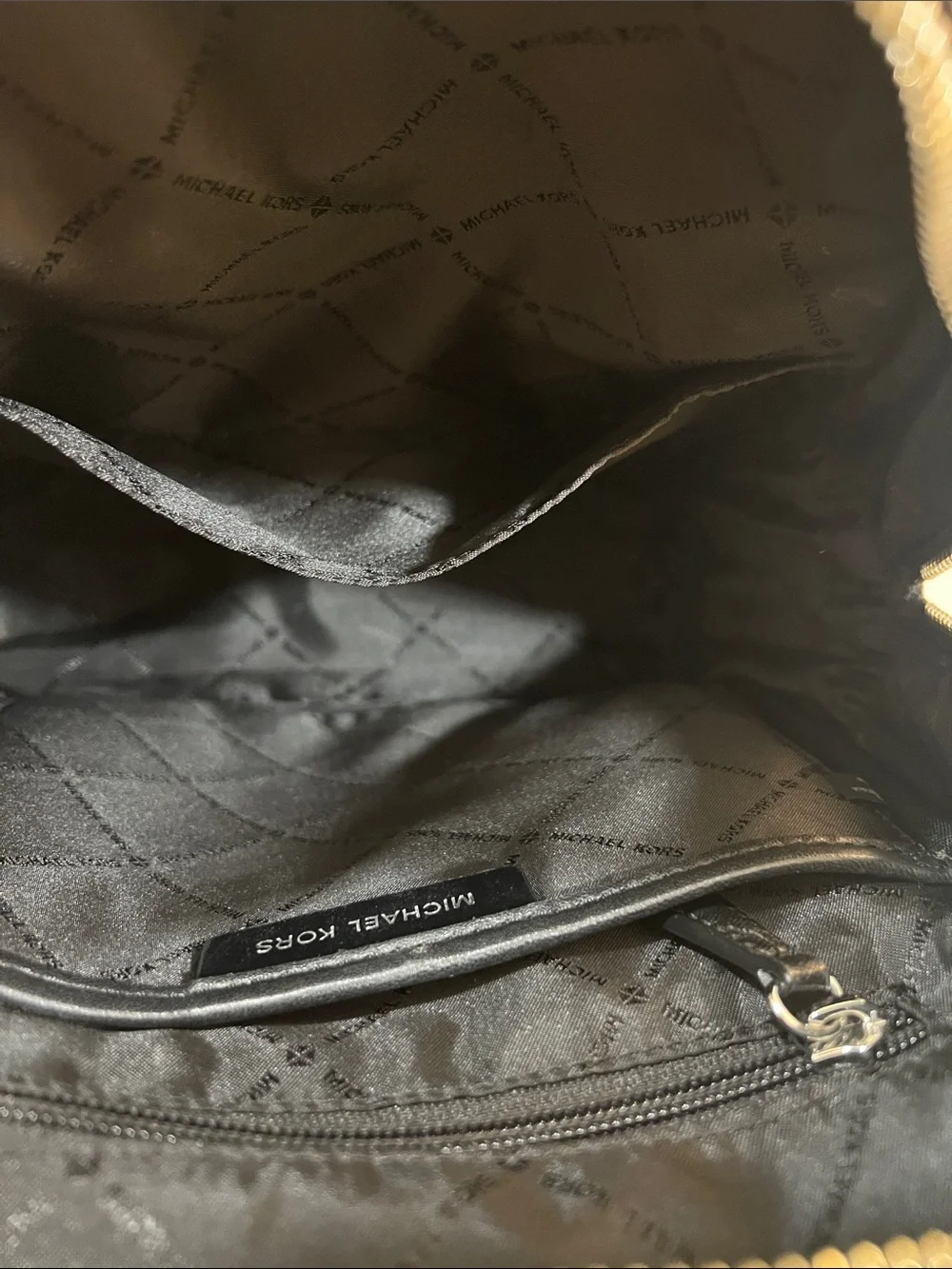 Michael Kors Abbey Black Quilted Leather Backpack